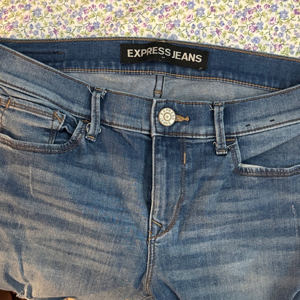 Express High Rise Blue Jeans